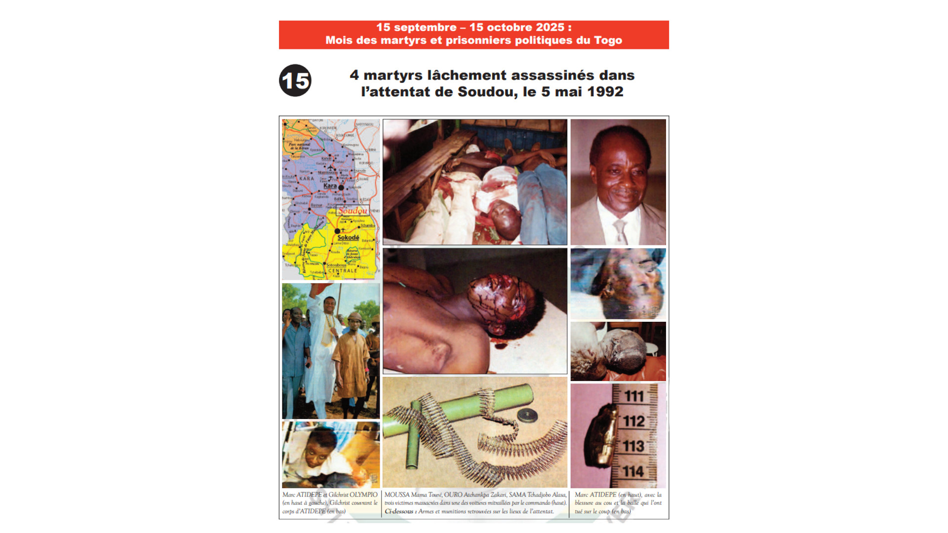 15- Les 4 martyrs lâchement assassinés dans l’attentat de Soudou, le 5 mai 1992