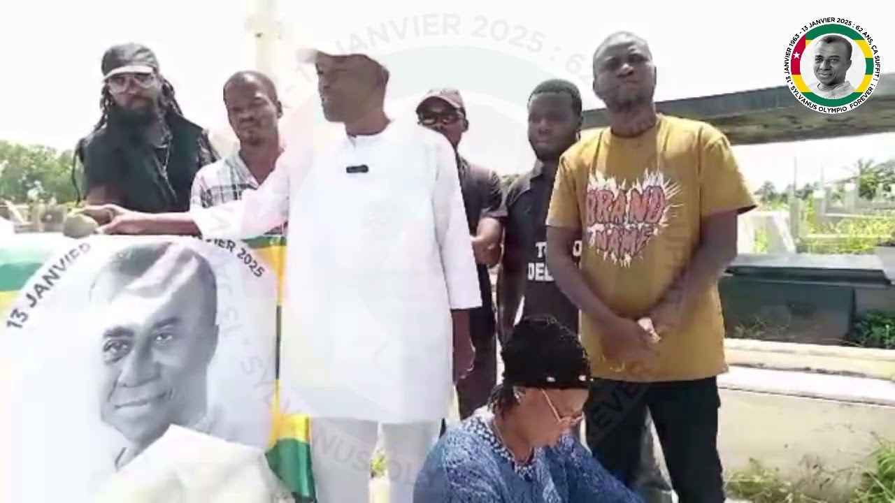 Hommage depuis la tombe de Sylvanus à Aamron et aux martyrs tombés les 5, 6, 26, 27,28 Juin au Togo